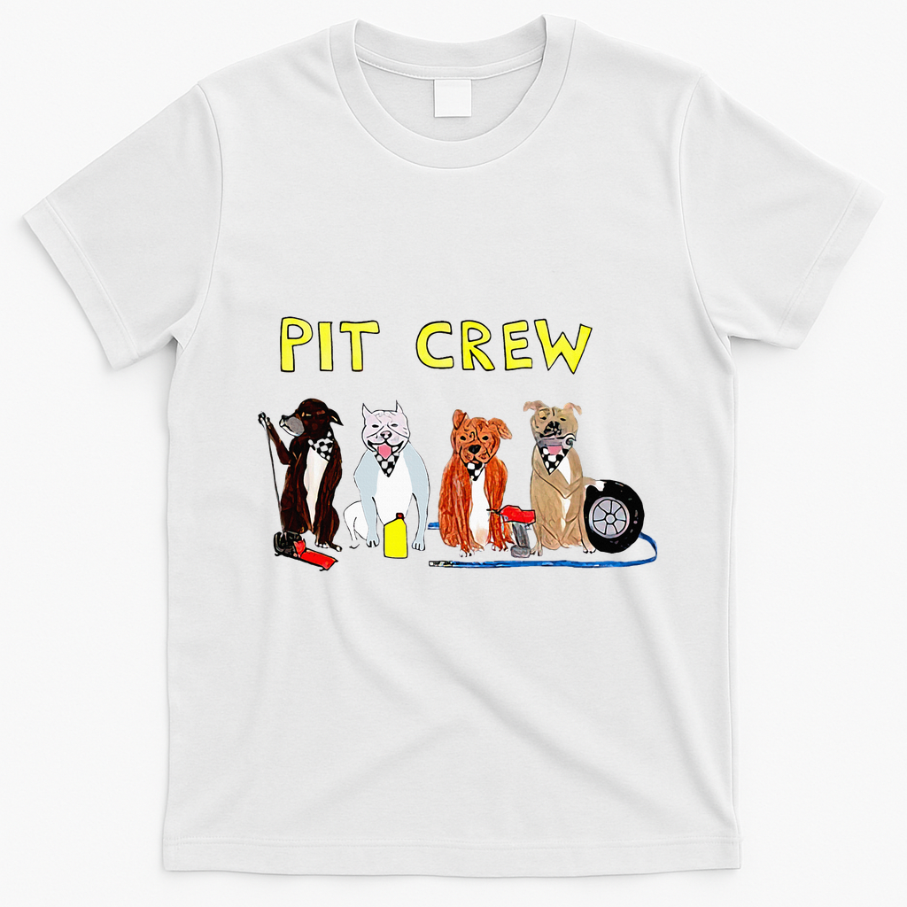 Pit Crew Dogs Funny For Women T-Shirt - White