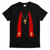 Pope Costume Halloween Costume Minister Priest T-Shirt - Black