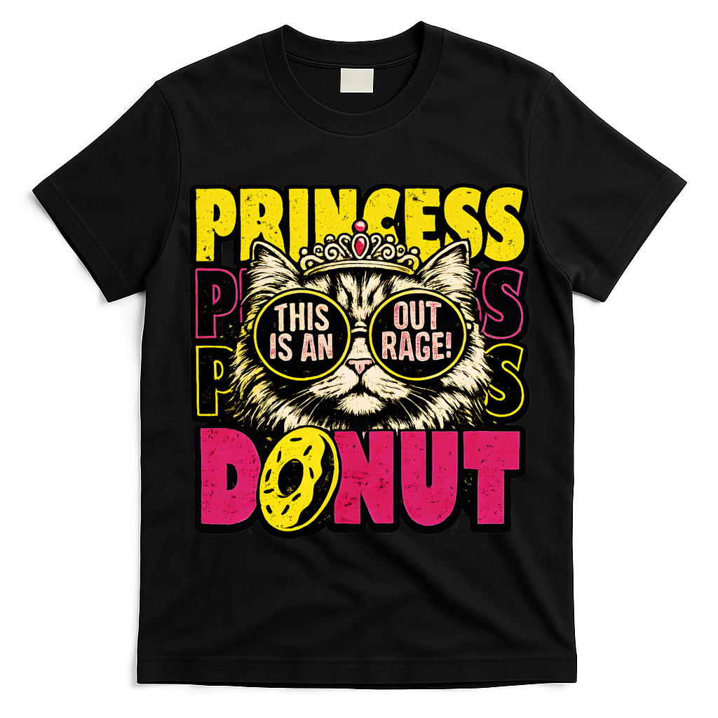 Princess Cat Outrage Goddammit Donut T-Shirt