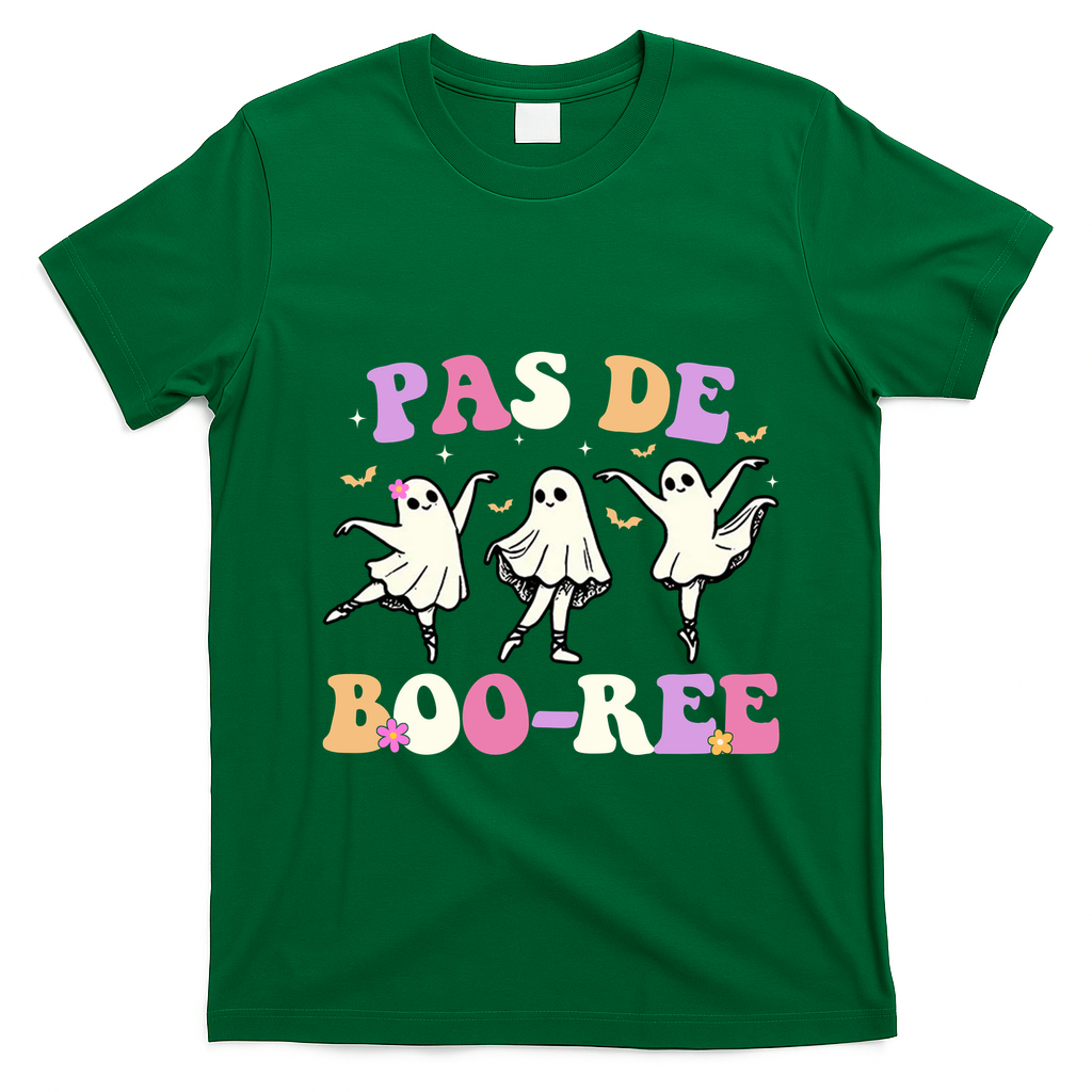 Pas De BooréE Ghost Ballet Dancer Halloween T-Shirt - Irish Green