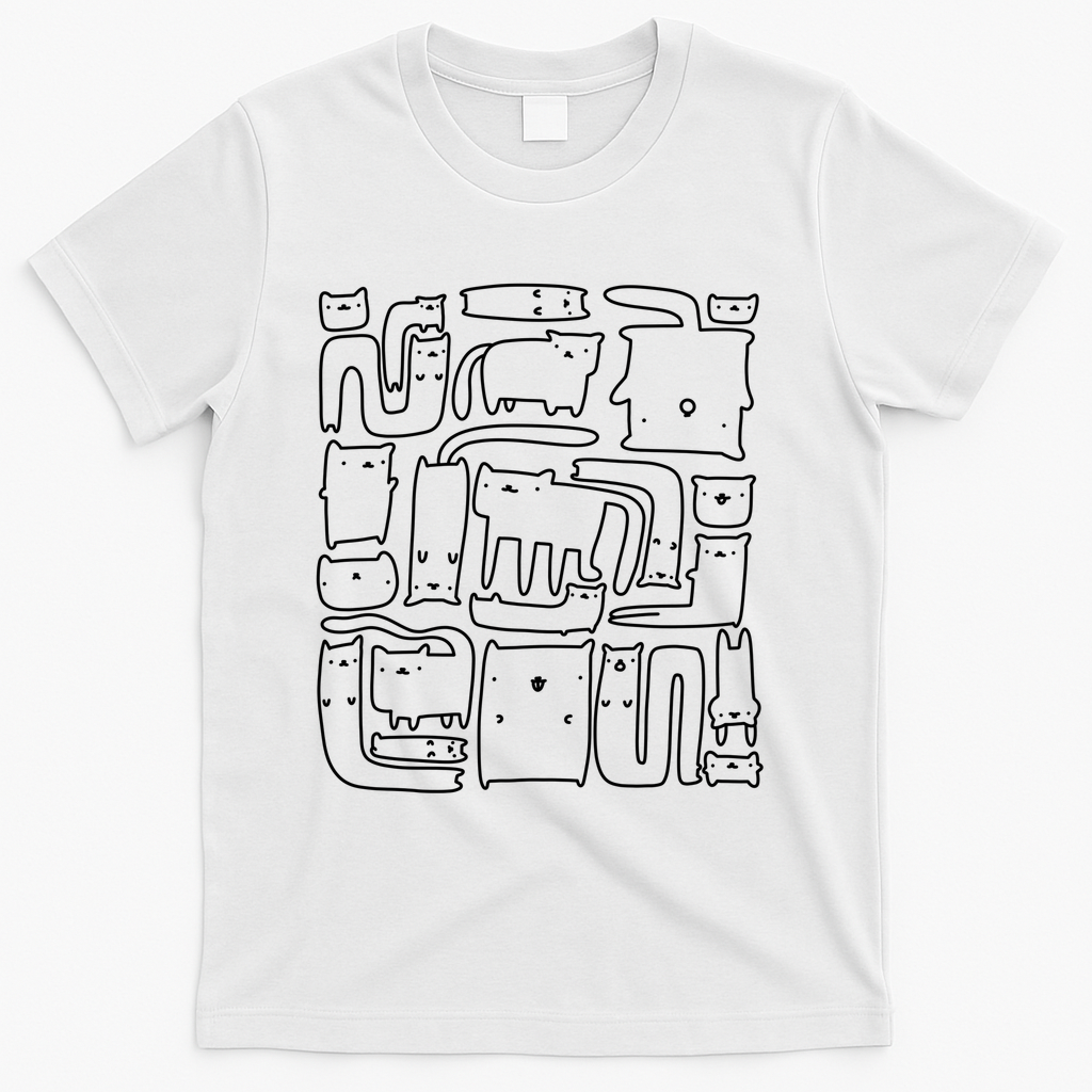 poorly drawn cats - White