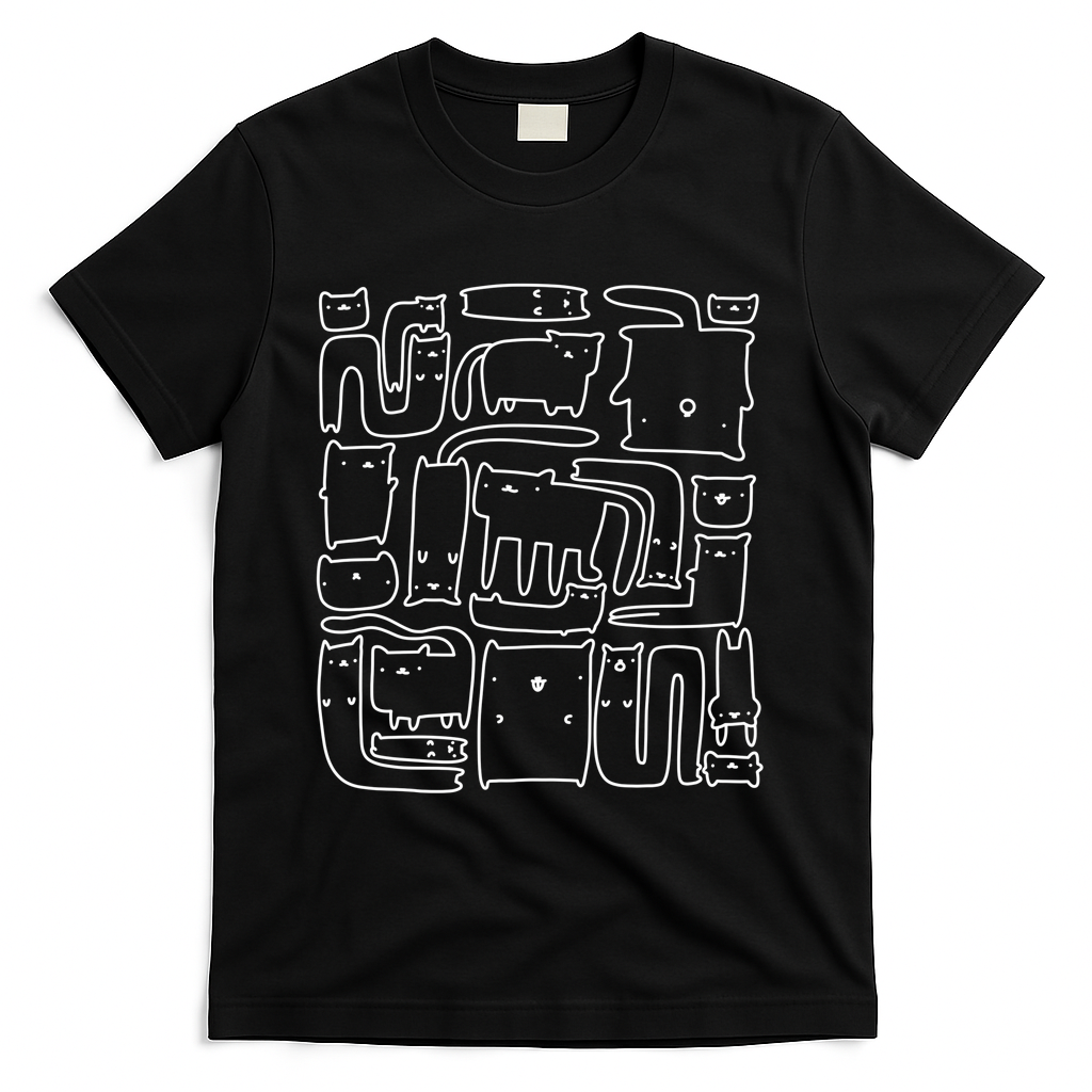 poorly drawn cats (white) - Black
