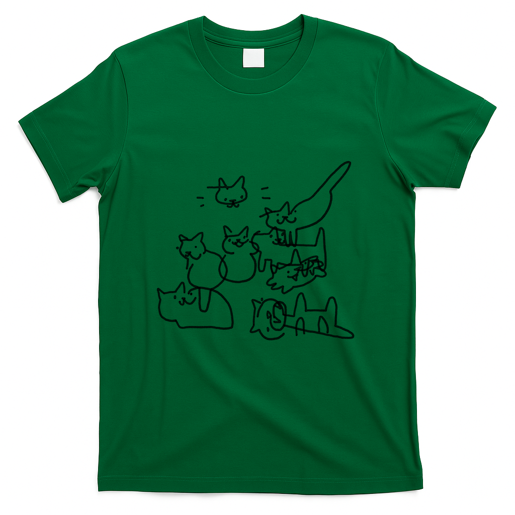 poorlier drawn cats - Green