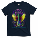 Proud Diversity I ROCK THE SPECTRUM Autism Teacher Stimming T-Shirt - Navy