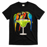 Parrots Drinking Margarita On Summer Vacation Birds Tee Gift T-Shirt - Black