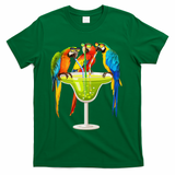 Parrots Drinking Margarita On Summer Vacation Birds Tee Gift T-Shirt - Green