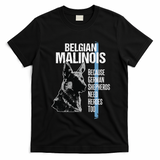 Police Dog Malinois Funny K9 Thin Blue Line Flag T-Shirt - Black