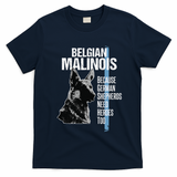 Police Dog Malinois Funny K9 Thin Blue Line Flag T-Shirt - Navy Blue