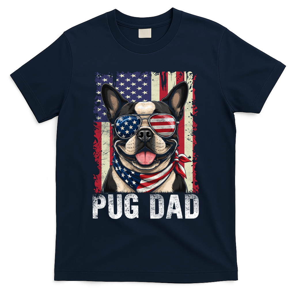 Pug Dad T-Shirt - Navy