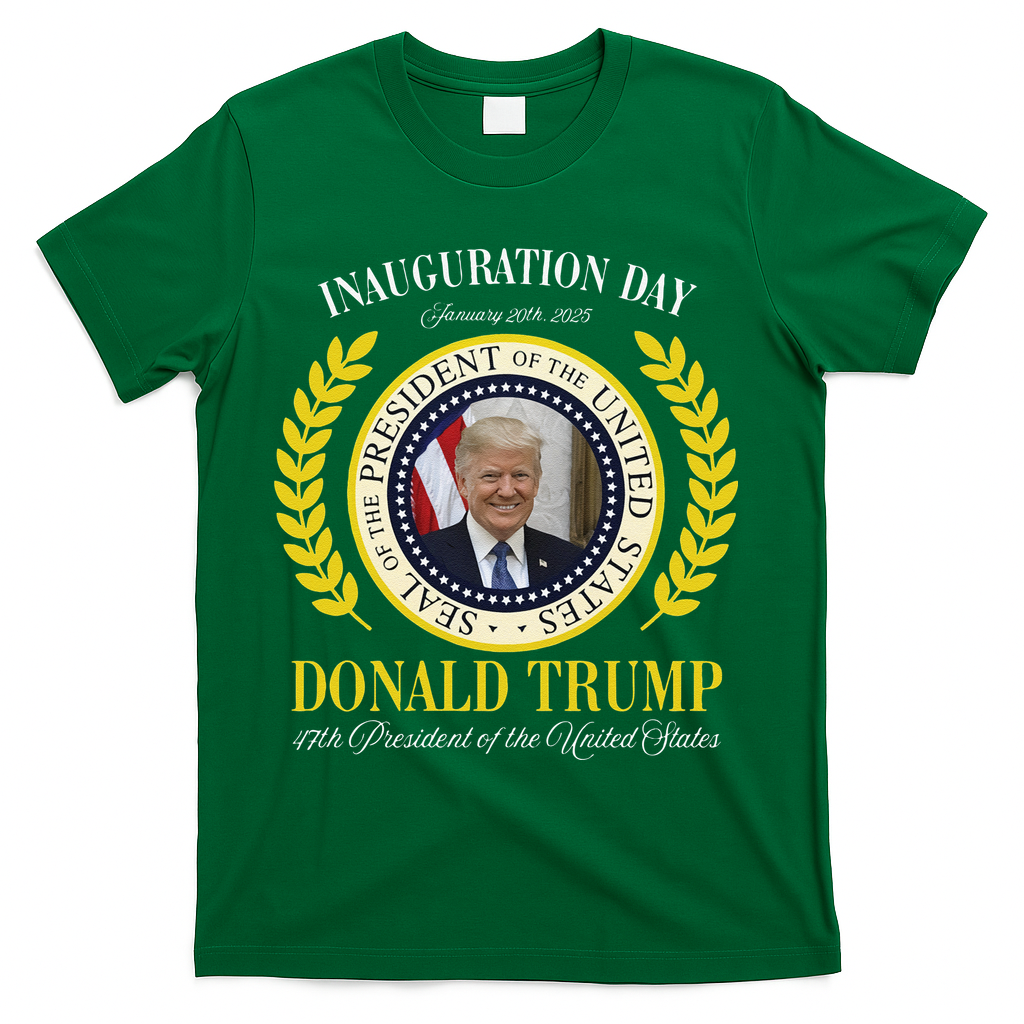 President Donald Trump Inauguration Day 2025 Memorabilia Gift T-Shirt - Green