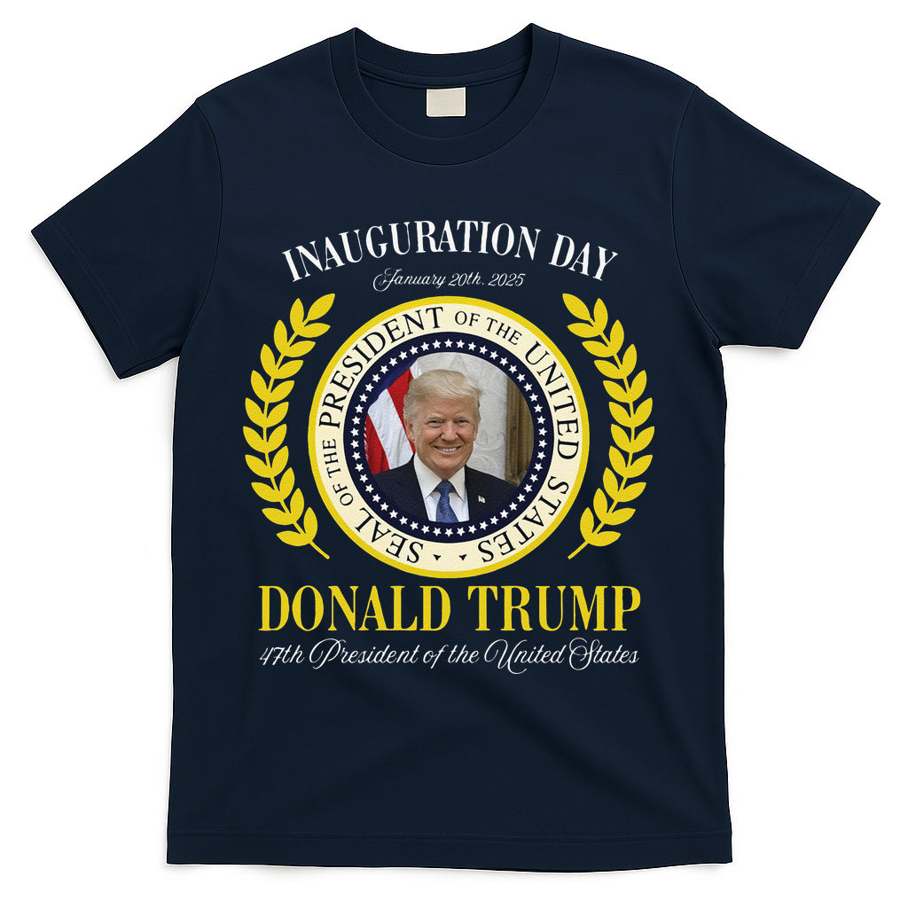 President Donald Trump Inauguration Day 2025 Memorabilia Gift T-Shirt - Navy