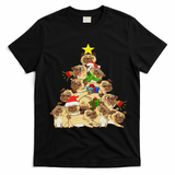 Pug Dogs Tree Christmas Sweater Xmas Pet Animal Dog Gifts T-Shirt - Black