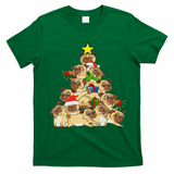 Pug Dogs Tree Christmas Sweater Xmas Pet Animal Dog Gifts T-Shirt - Irish Green