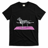 Pitbull Doing Yoga Funny Pitbull Dog Lover Yogi Teacher T-Shirt - Black