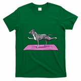 Pitbull Doing Yoga Funny Pitbull Dog Lover Yogi Teacher T-Shirt - Irish Green