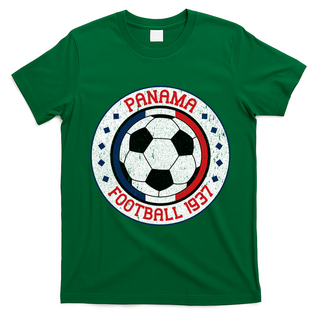 Panama Football 1937 Vintage Soccer Emblem T-Shirt - Irish Green