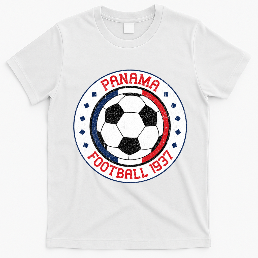 Panama Football 1937 Vintage Soccer Emblem T-Shirt - White