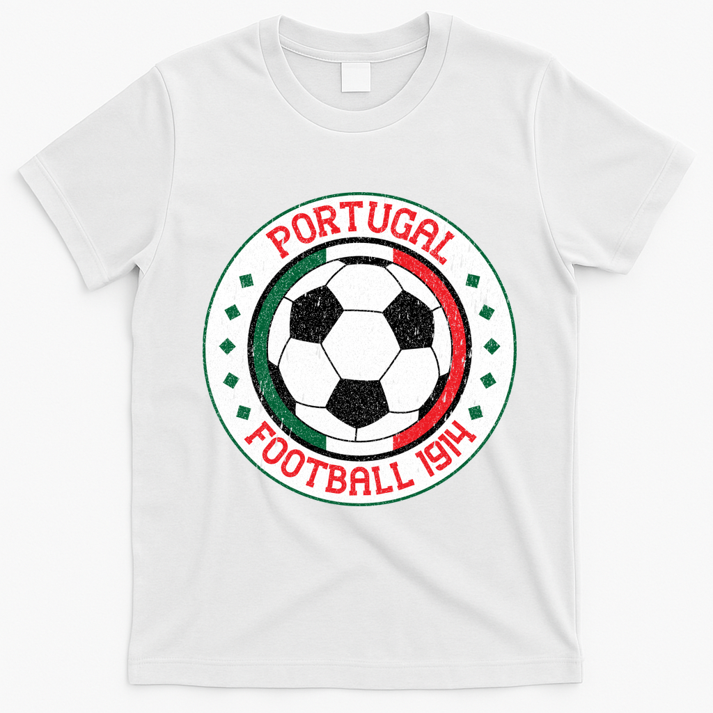 Portugal Football 1914 Vintage Soccer Emblem T-Shirt - White