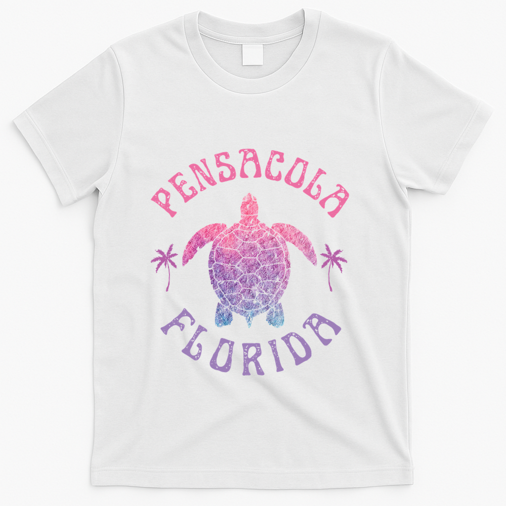 Pensacola Florida Beach Sea Turtle Summer Vacation T-Shirt - White
