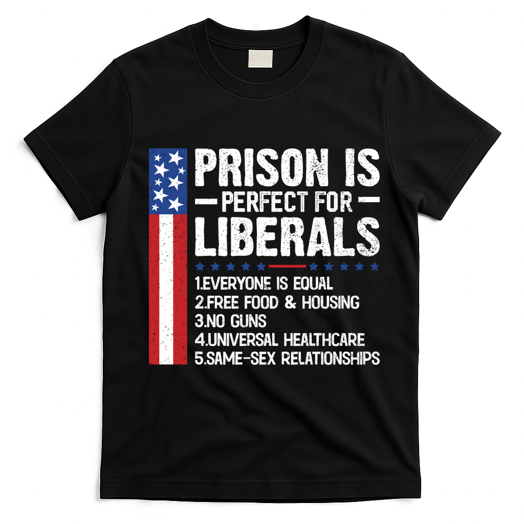 Prison For Liberals T-Shirt - Black