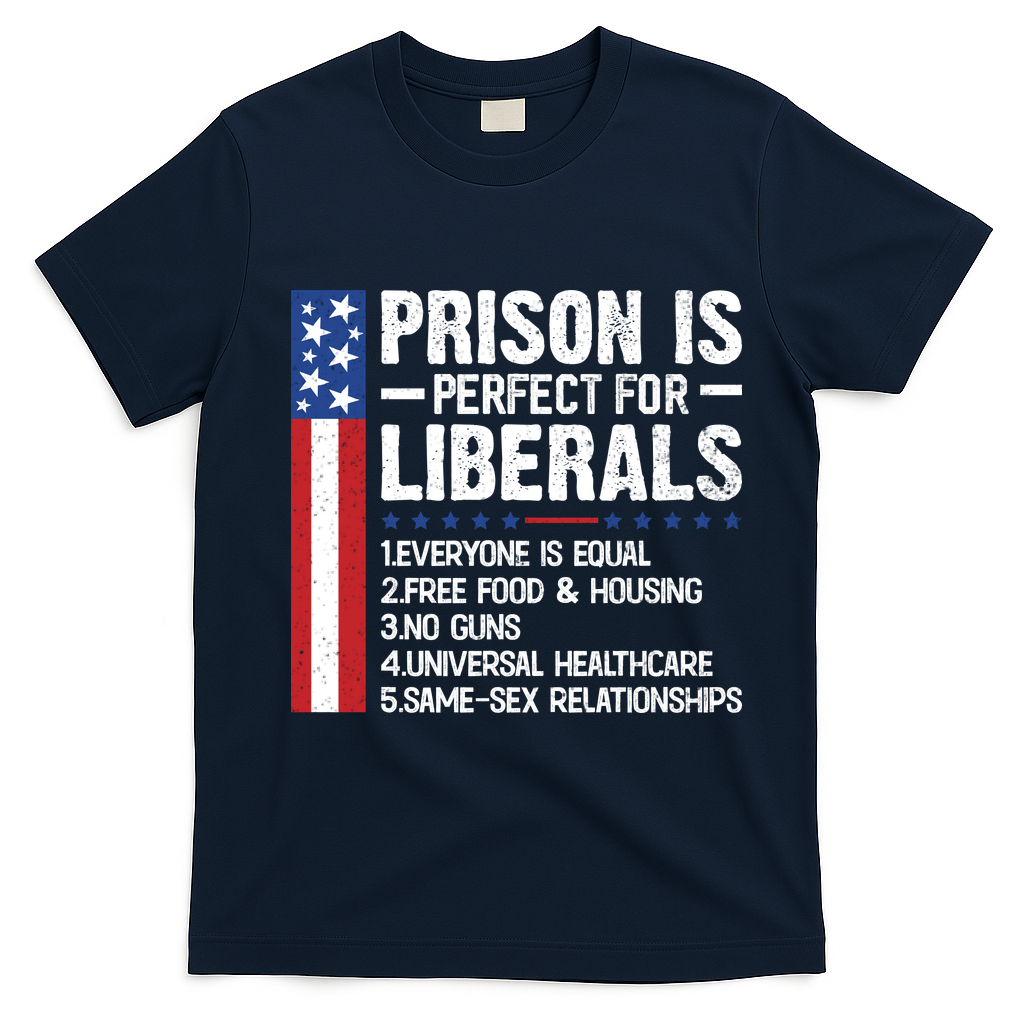 Prison For Liberals T-Shirt - Navy Blue