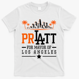 Pratt For Mayor Of Los Angeles City Skyline T-Shirt - White