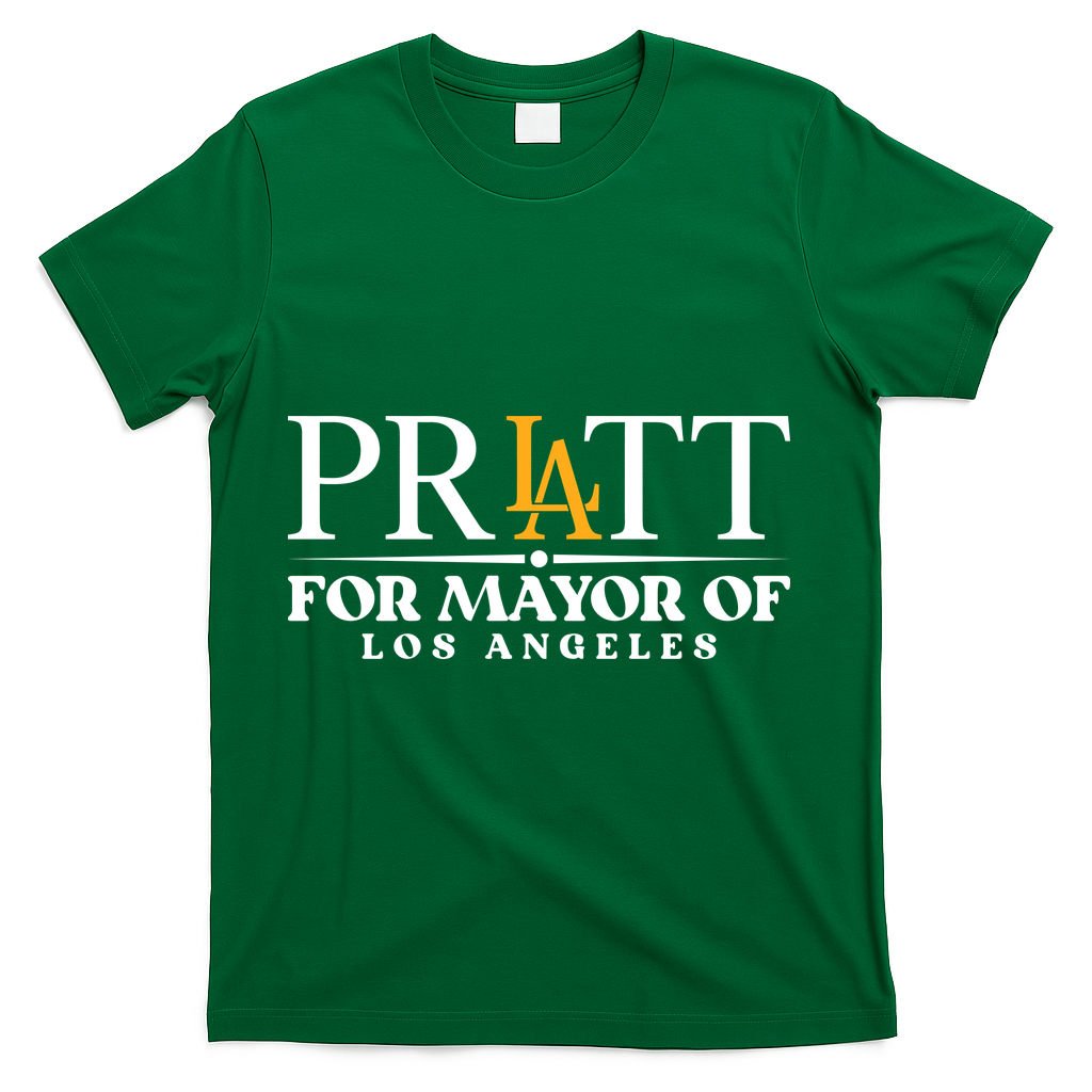 Pratt For Mayor Of Los Angelas LA Pride T-Shirt - Green