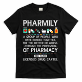 Pharmily Funny Pharmacy Technician Pharmacist T-Shirt - Black