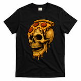 Pizza Food Skull Horror T-Shirt - Black