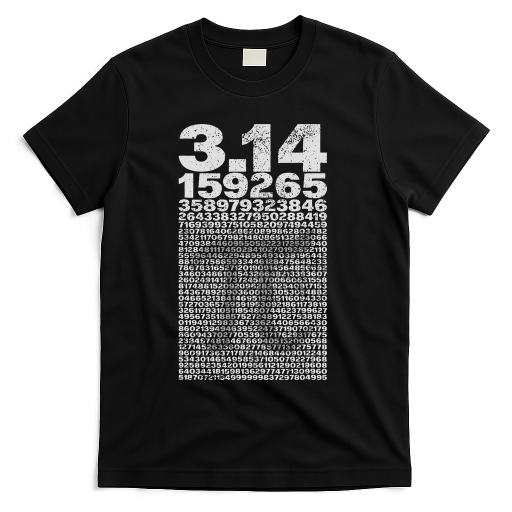 Pi For Teacher Vintage 3.14 Digits Happy Pi Day T-Shirt - Black