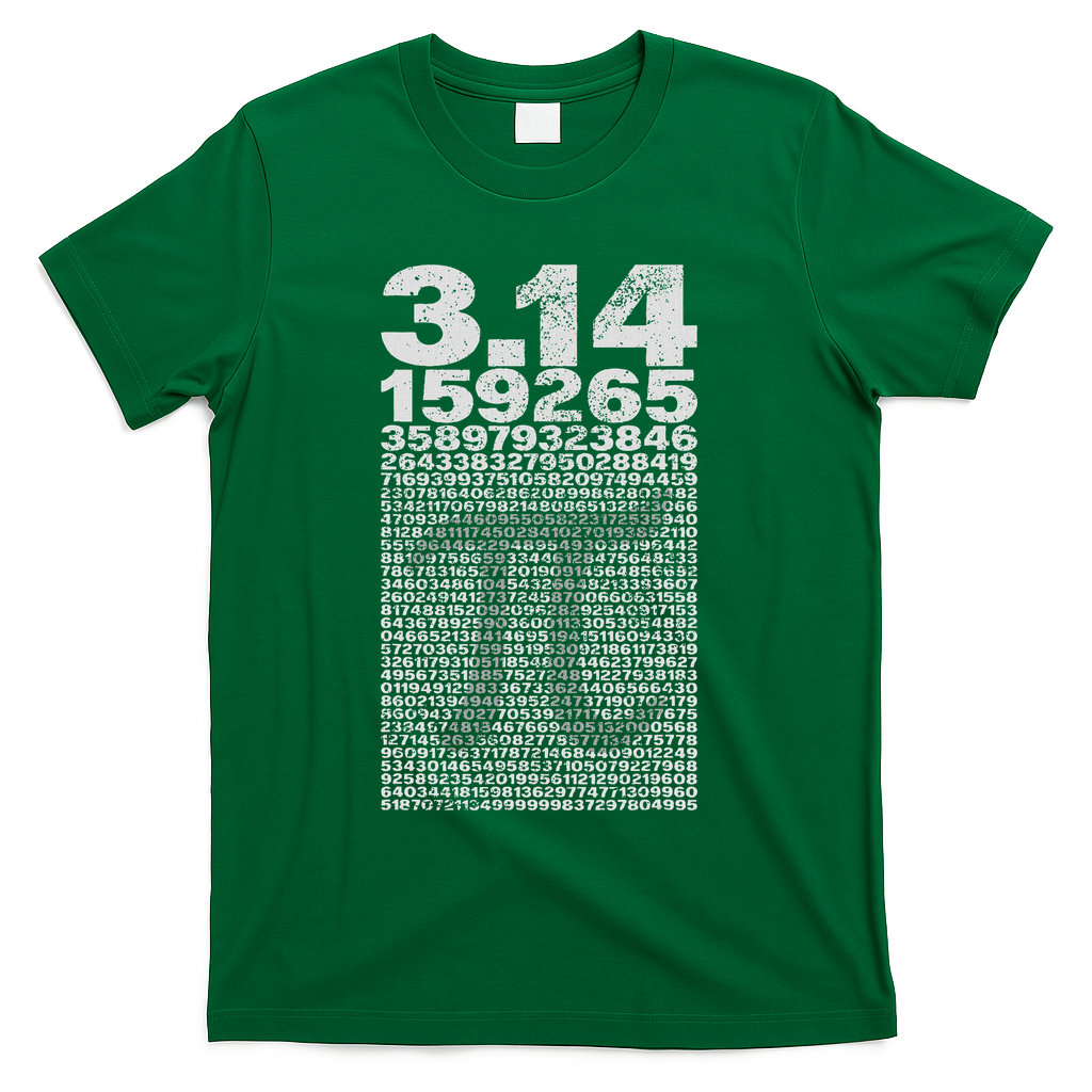 Pi For Teacher Vintage 3.14 Digits Happy Pi Day T-Shirt - Green