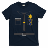Prison Guard Correctional Officer Easy Halloween Costume Fun T-Shirt - Navy Blue