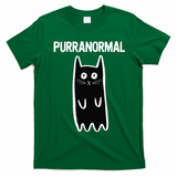 Purranormal Ghost Cat Paranormal Halloween Kitty Cat T-Shirt - Irish Green