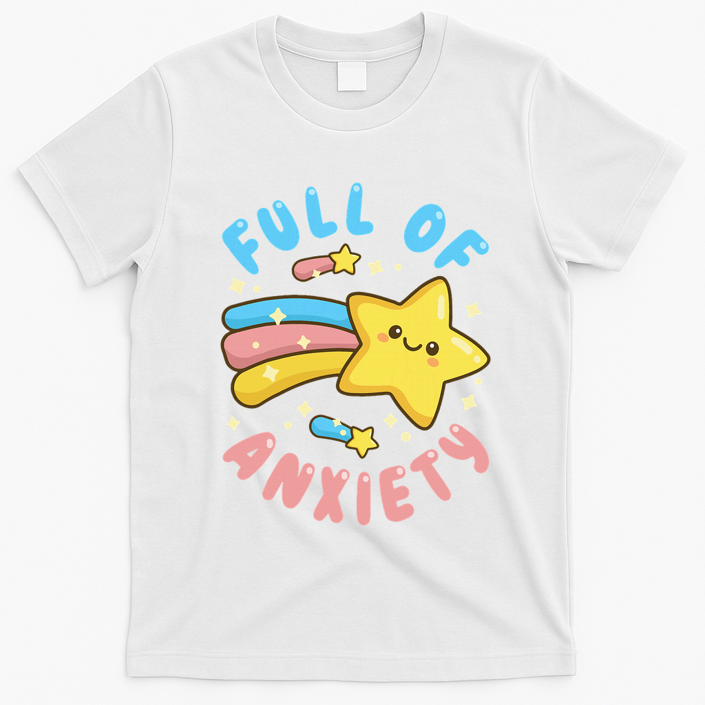 Pastel Goth Full Of Anxiety T-Shirt - White