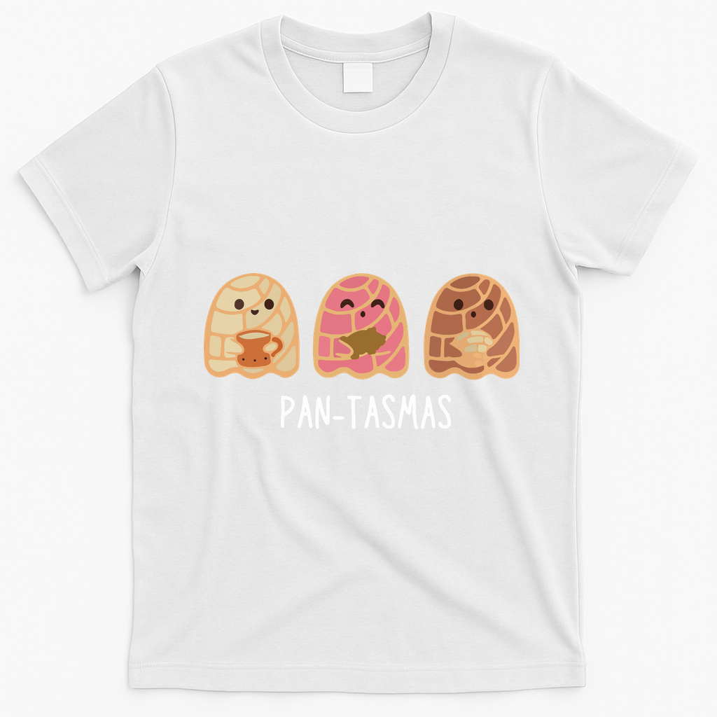 Pantasmas Ghost Funny Spooky Conchas Mexican Ghost T-Shirt - White
