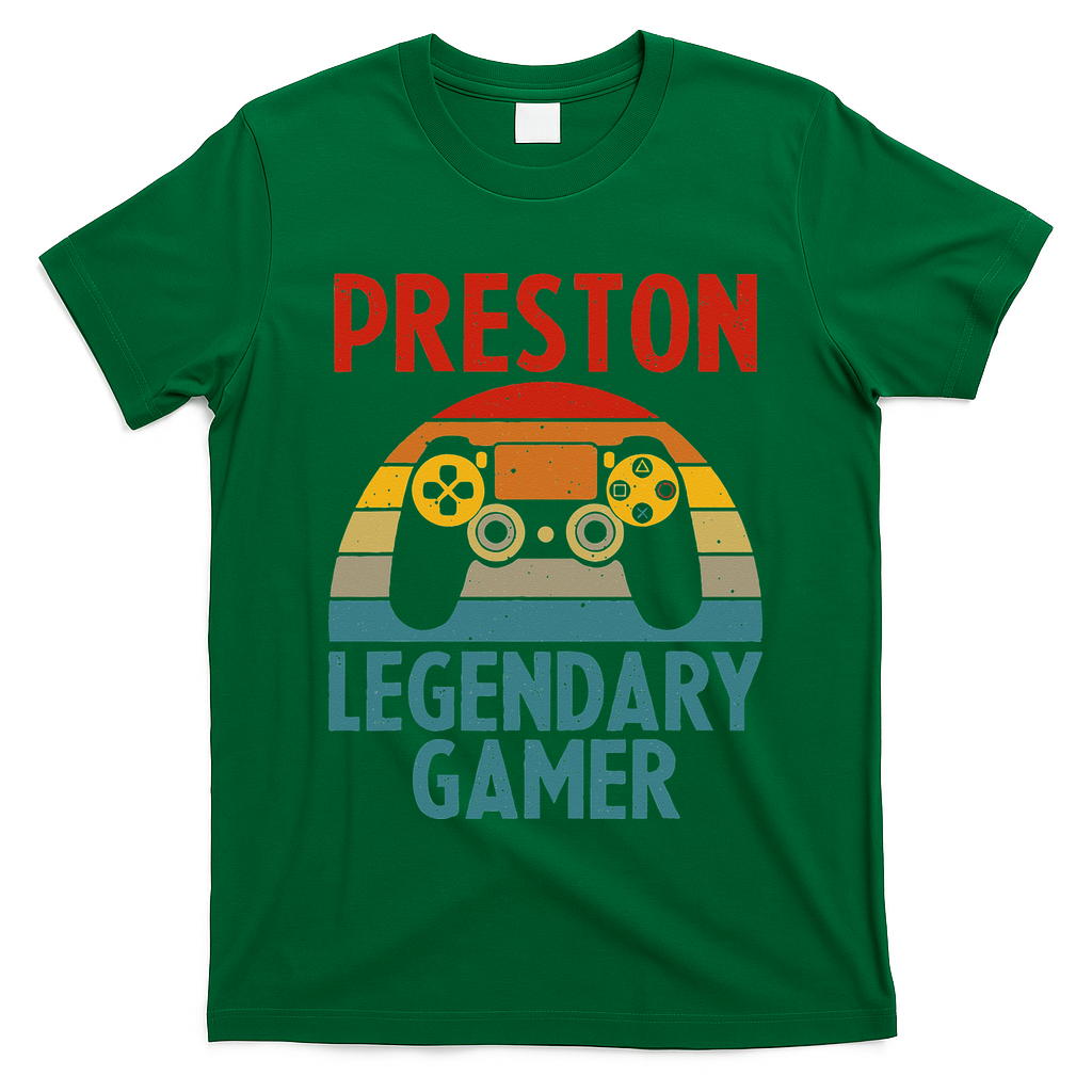 PRESTON Gift Name Personalized Funny Gaming Geek Birthday T-Shirt