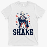 Patriotic George Washington Shake Revolutionary T-Shirt - White