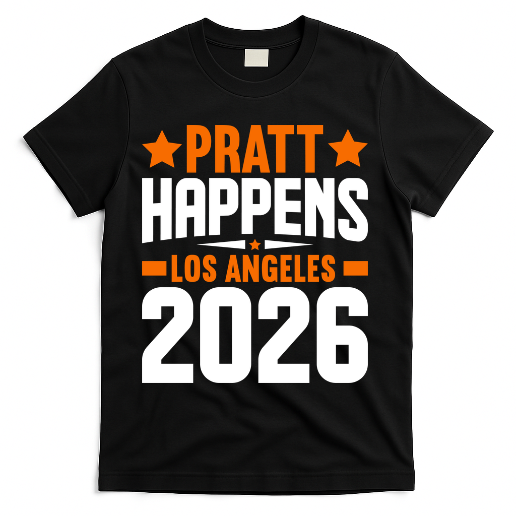 Pratt Happens 2026 Los Angeles T-Shirt - Black