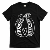 Pumpkin Heart Animal Print Cute T-Shirt - Black