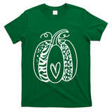 Pumpkin Heart Animal Print Cute T-Shirt - Green