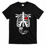 Pregnant Halloween Costume Dinosaur Skeleton Pregnant Mom T-Shirt - Black