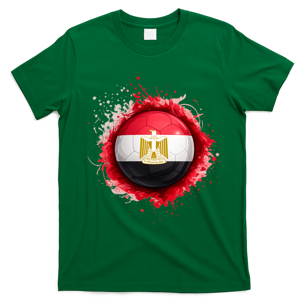 Proud Heritage Egypt Flag Soccer Ball T-Shirt - Irish Green