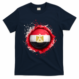 Proud Heritage Egypt Flag Soccer Ball T-Shirt - Navy Blue