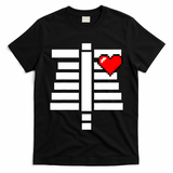 Pixelated Heart Pixel Skeleton Costume Halloween Gaming T-Shirt