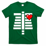 Pixelated Heart Pixel Skeleton Costume Halloween Gaming T-Shirt