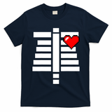 Pixelated Heart Pixel Skeleton Costume Halloween Gaming T-Shirt