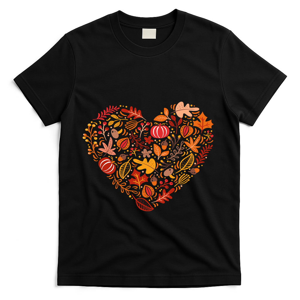 Pumpkin Heart T-Shirt - Black