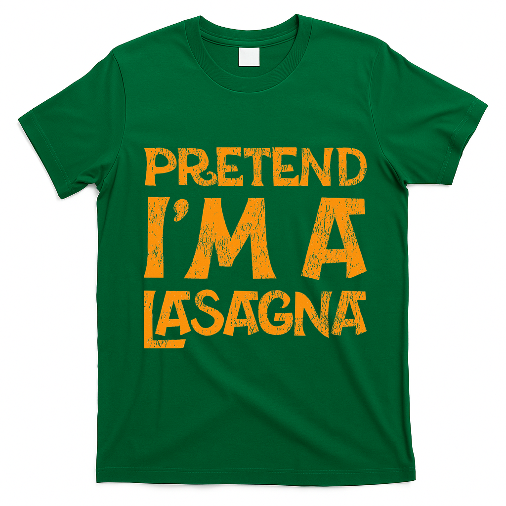 Pretend Im A Im Lasagna Pasta Halloween Costume T-Shirt - Irish Green