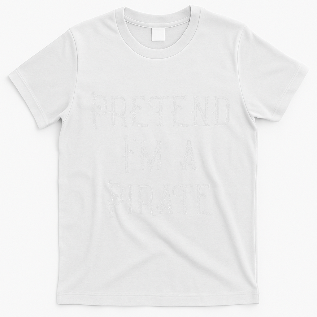 Pretend I'm A Pirate Lazy Halloween Costume T-Shirt - White