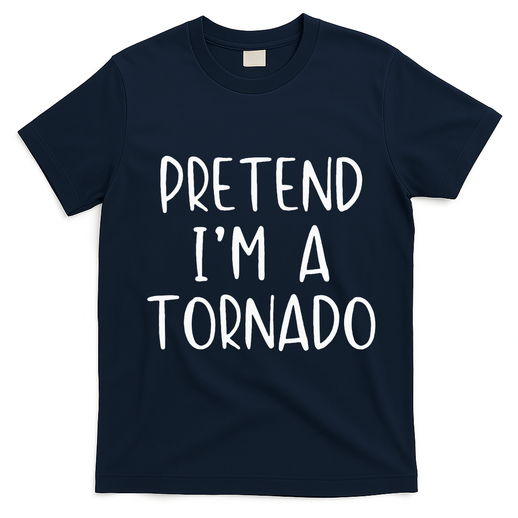 Pretend IM A Tornado Costume Halloween Simple Funny Weather T-Shirt - Navy Blue